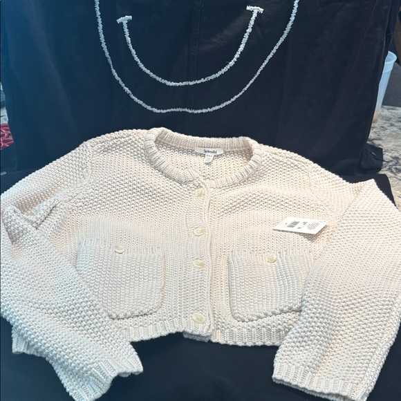 Splendid Sweaters - Splendid Cream Knit Cardigan